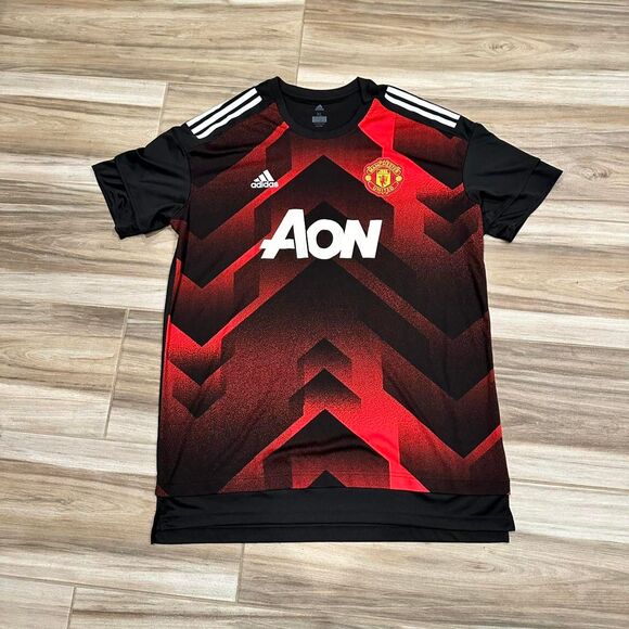 Adidas Manchester United 2017/18 red and black practice soccer jersey - Picture 1 of 7
